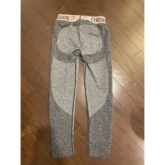 Gymshark Flex High Waisted Women’s Leggings 7/8 Length Crop Size M Gray Pink - Picture 2 of 5